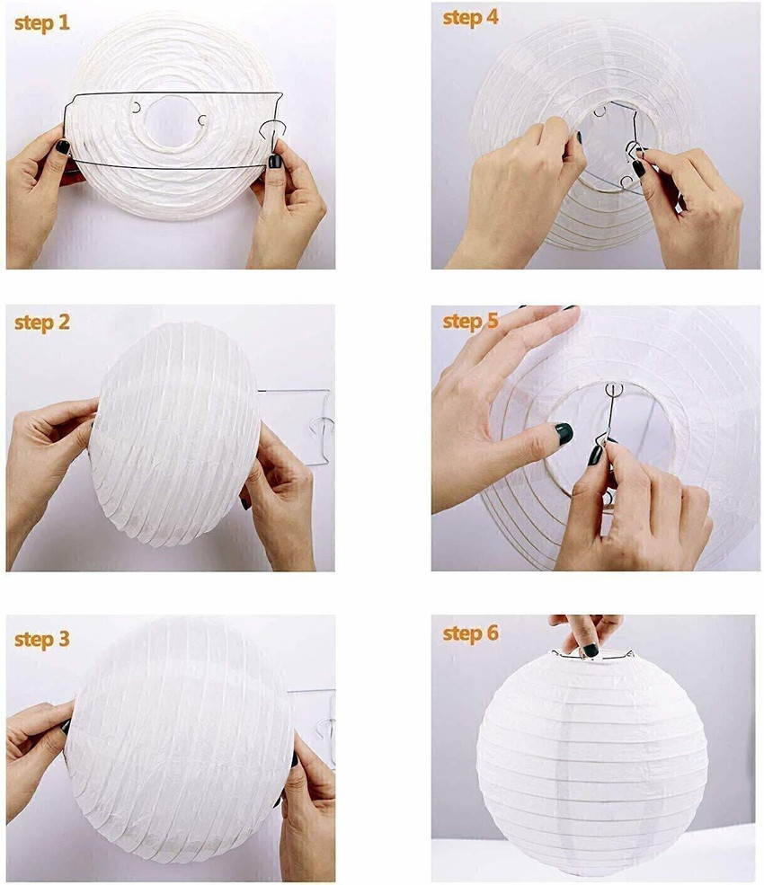 tanaya enterprises 8 inch Hanging Paper Lantern Diwali Christmas Festival Decor lamp Shade Marriage Party Decor Hanging Paper Ball Lamp Multicolour Paper Table Lantern Multicolor Paper Hanging Lantern...