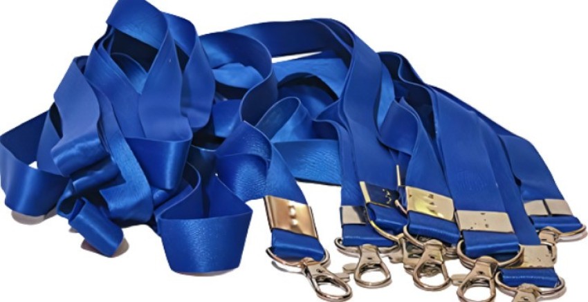 Ang 24mm or 1 inch Thick Lanyards with Badge Clip (Royal Blue