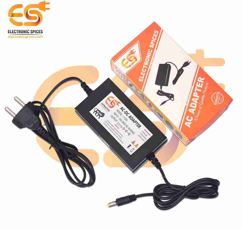 Electronic Spices 12V 5A Dc Power Supply Ac Adaptor, Smps,SMPS for PC, LCD  Monitor 60 W Adapter