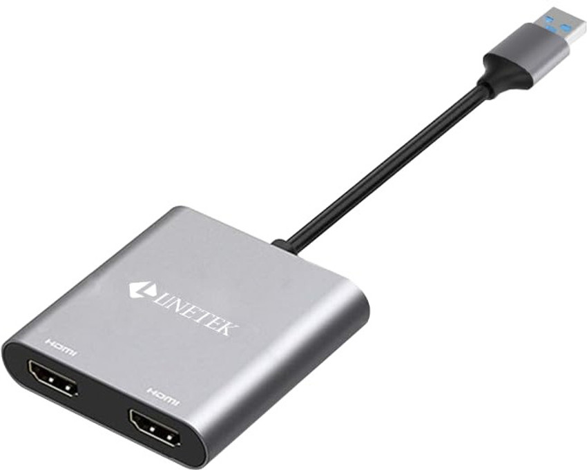 Linetek UHH USB A to Dual HDMI Adapter 2X 1080P HDMI Ports. 0 W