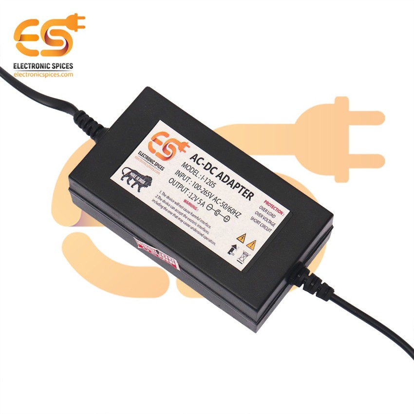 Electronic Spices 12V 5A Dc Power Supply Ac Adaptor, Smps,SMPS for