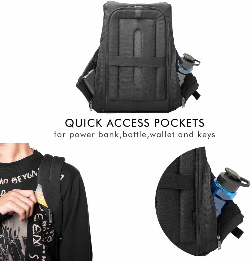 Gods polyester black outlet laptop backpack