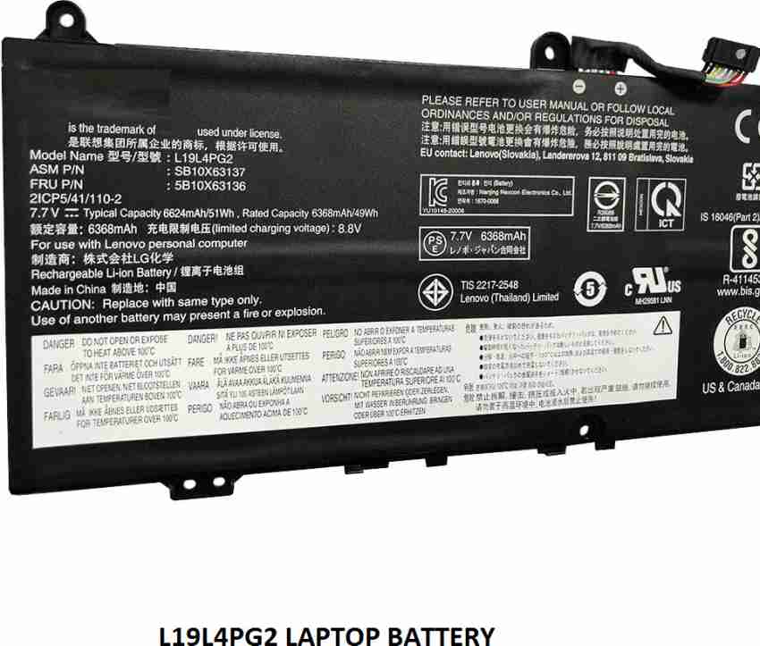 SOLUTIONS-365 COMPATIBLE L19L4PG2 LAPTOP BATTERY FOR LENOVO FLEX 5-1470 FLEX  5 CB-13IML05 82B80006UX SERIES 4 Cell Laptop Battery - SOLUTIONS-365 