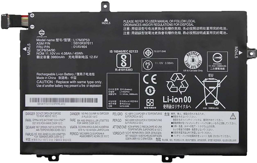 SOLUTIONS-365 Compatible 01AV465 L17M3P54 L17M3P53 battery