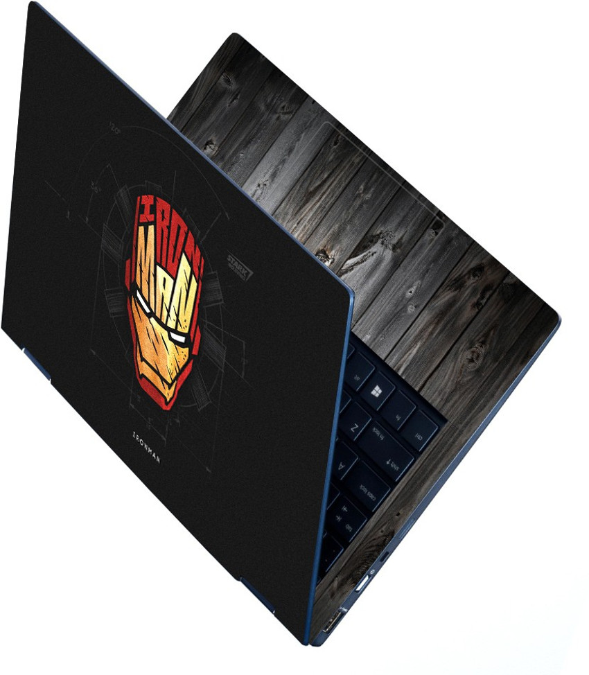 FineArts Full Body Laptop Skin For 14 to 15.6 inch Laptop Iron Man Face on Black Self Adhesive Stretched Vinyl Laptop Decal 15.6 Price in India Buy FineArts Full Body