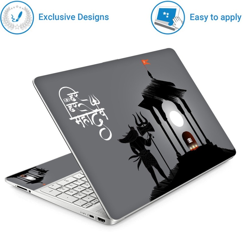 Full Panel Laptop Skin Decal Sticker Fits Size Upto 15.6 inches - Har Har  Mahadev Temple