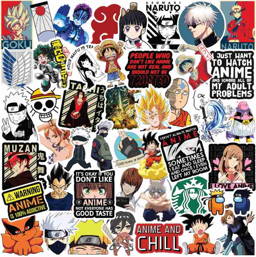 CodersParadise Anime Stickers For Laptop Naruto, Goku, Death Note