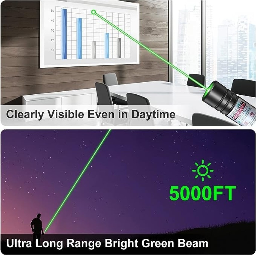 Green Laser Pointer High Power, Long Range High Power Laser Pointer  Rechargeable, Laser High Power Green Laser