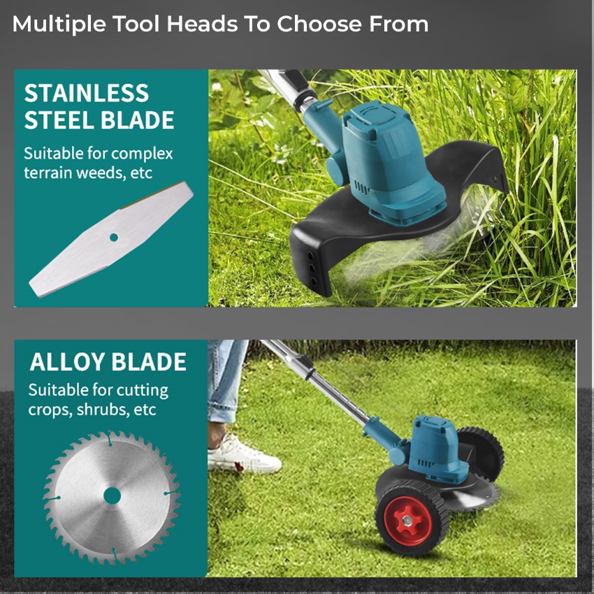 Battery best sale trimmer mower