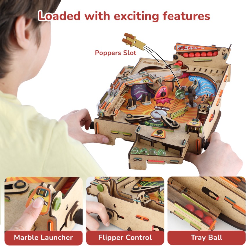 Build Your Own Working Pinball Machine | Create a Fully Functioning  Cardboard Pinball Machine | for Kids Ages 8+ | Sustainable Slot Together Kit