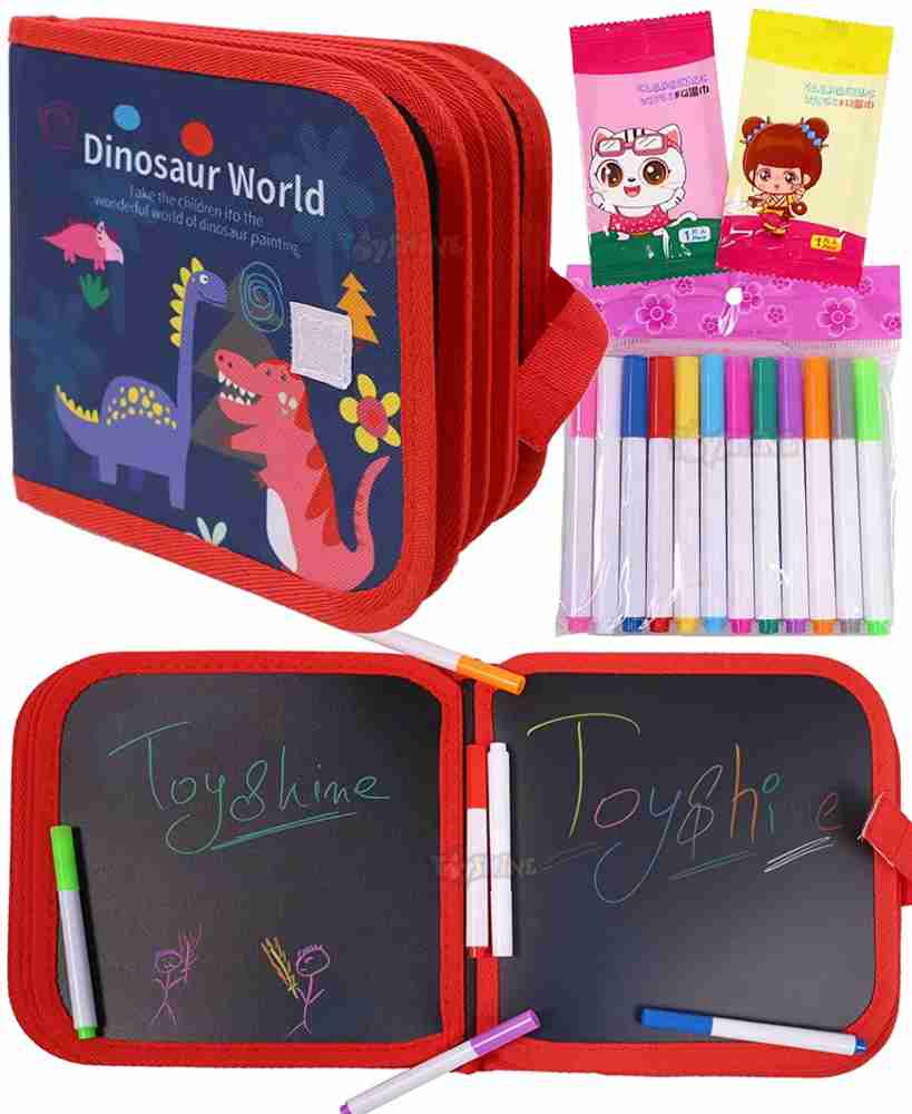 Erasable Magic Drawing Kit for Kids Drawing Book with Wet Wipes & Colors