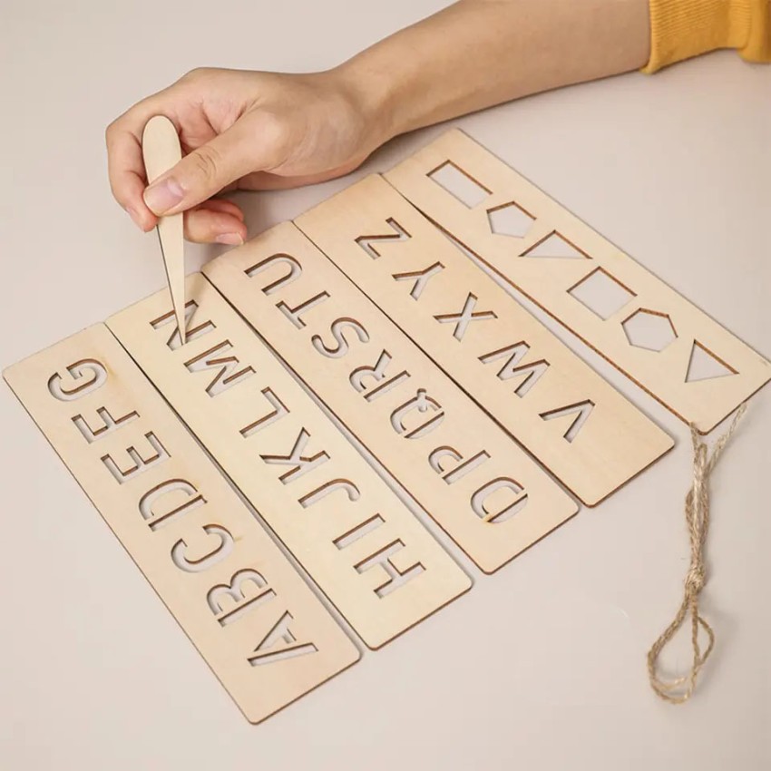 Wooden Prewriting Tracing Board Numbers Wooden Educational Montessori  Material 