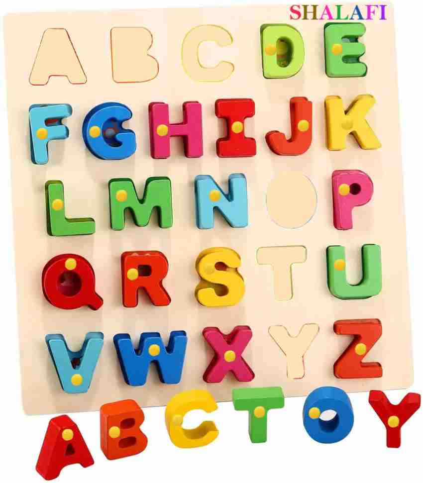 SHALAFI Wooden Alphabet Puzzle Board Educational Board Puzzle Baby