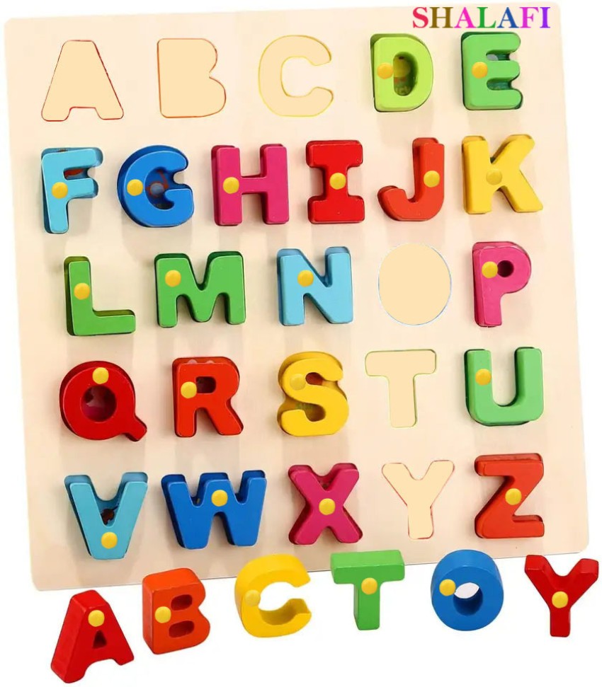 SHALAFI Wooden Alphabet Puzzle Board Educational Board Puzzle Baby ...