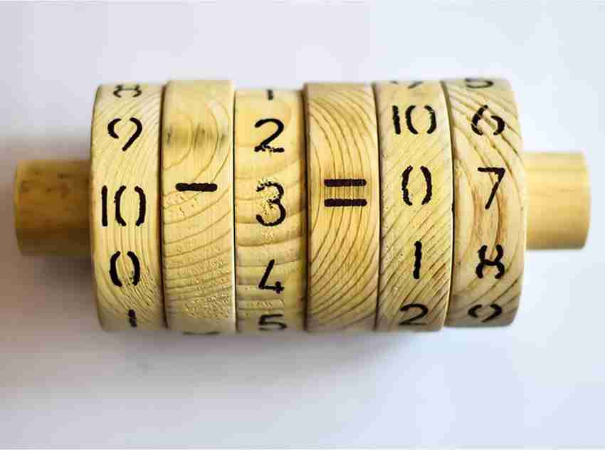 Wooden calculator toy sales