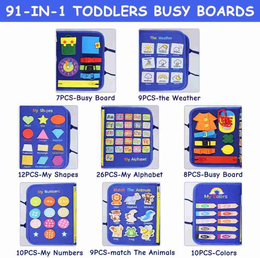 SNOWIE SOFT Cartoon Busy Board for Toddlers 2-4 Montessori Toys