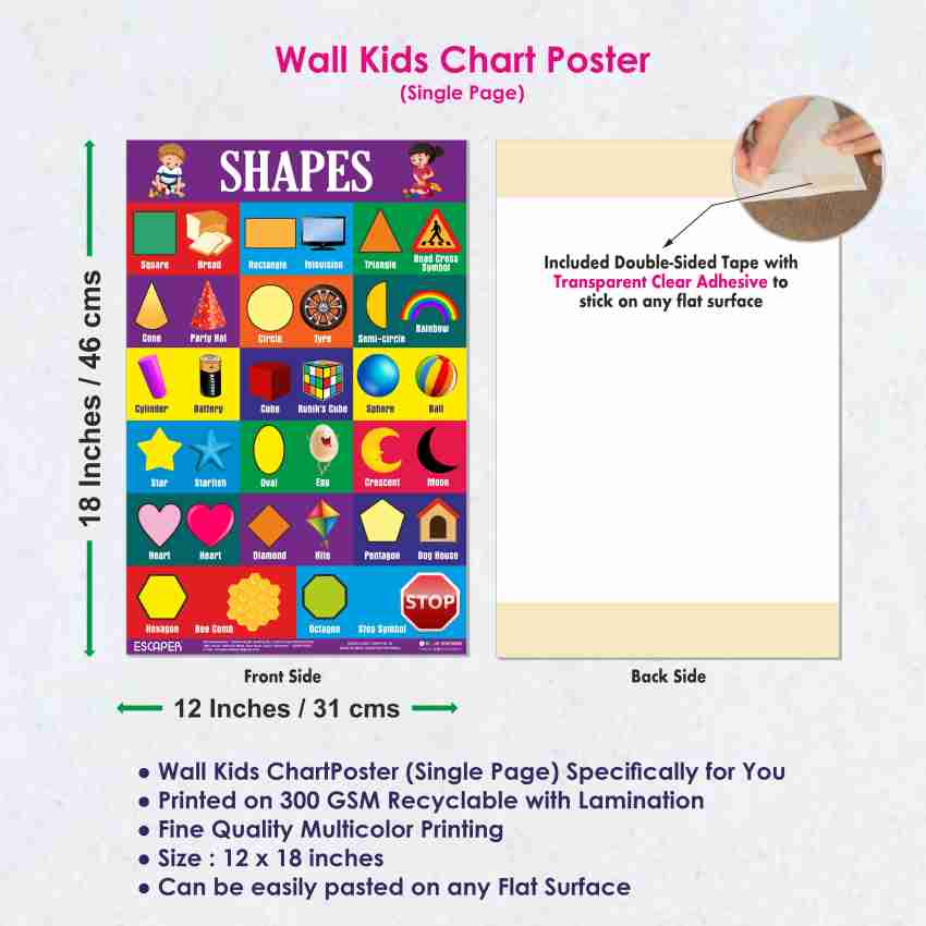Buy ESCAPER Colour Name Chart for Kids learning (11.5 x 17.5