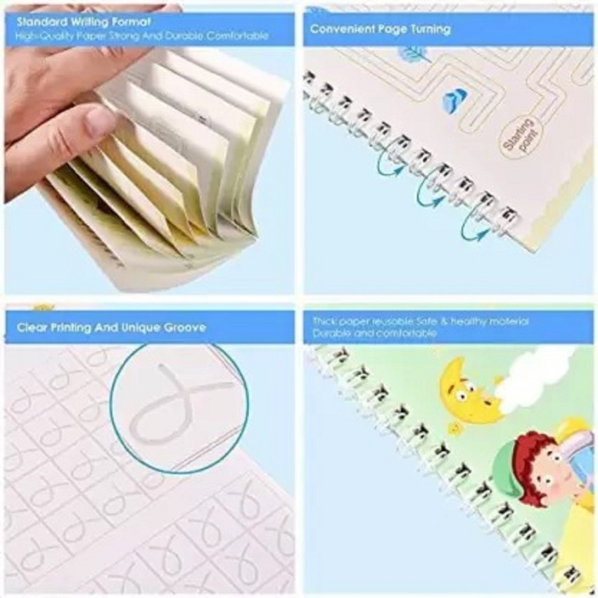 4pc Groovd Magic Copybooks Grooved Children's Handwriting Book Practice Set  Gift