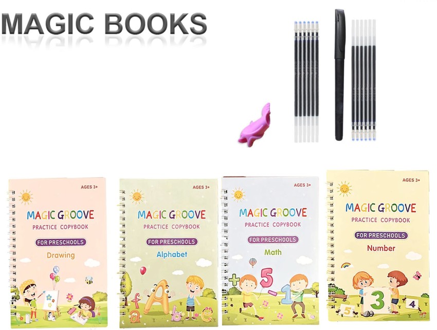 Magic Groove Practice Copybook(4 Book + 10 Refill) Copybook