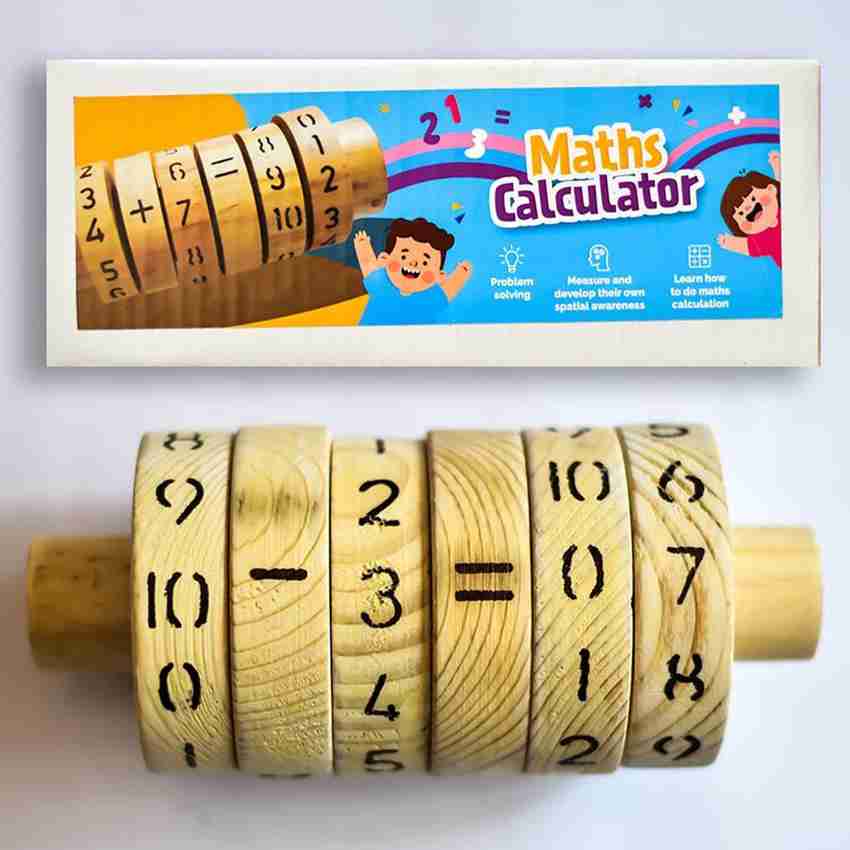 Wooden calculator toy shop