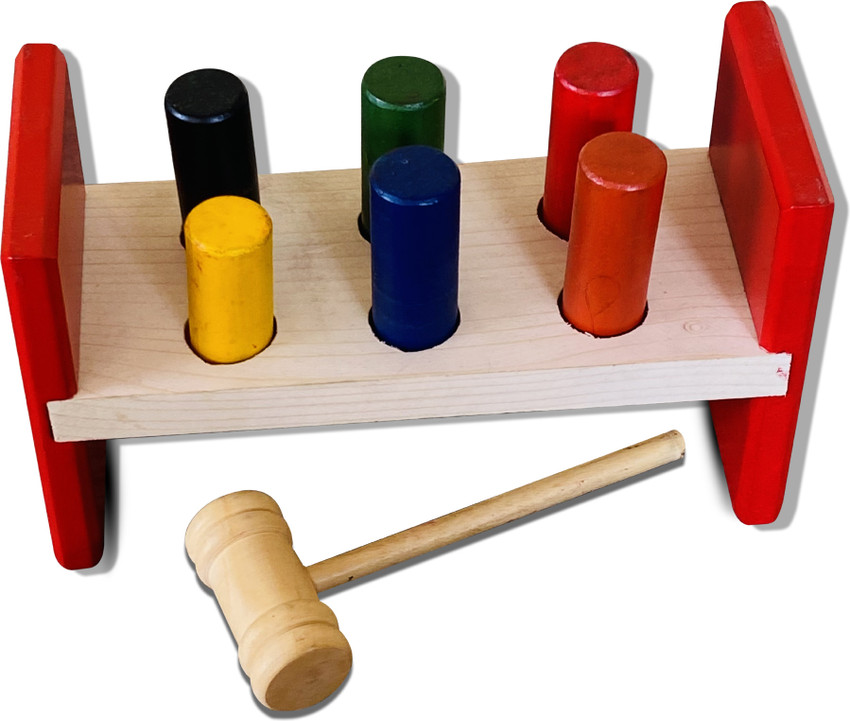 Wooden hammer cheap and peg set