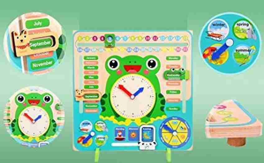 Children's educational wooden calendar clock outlet toy