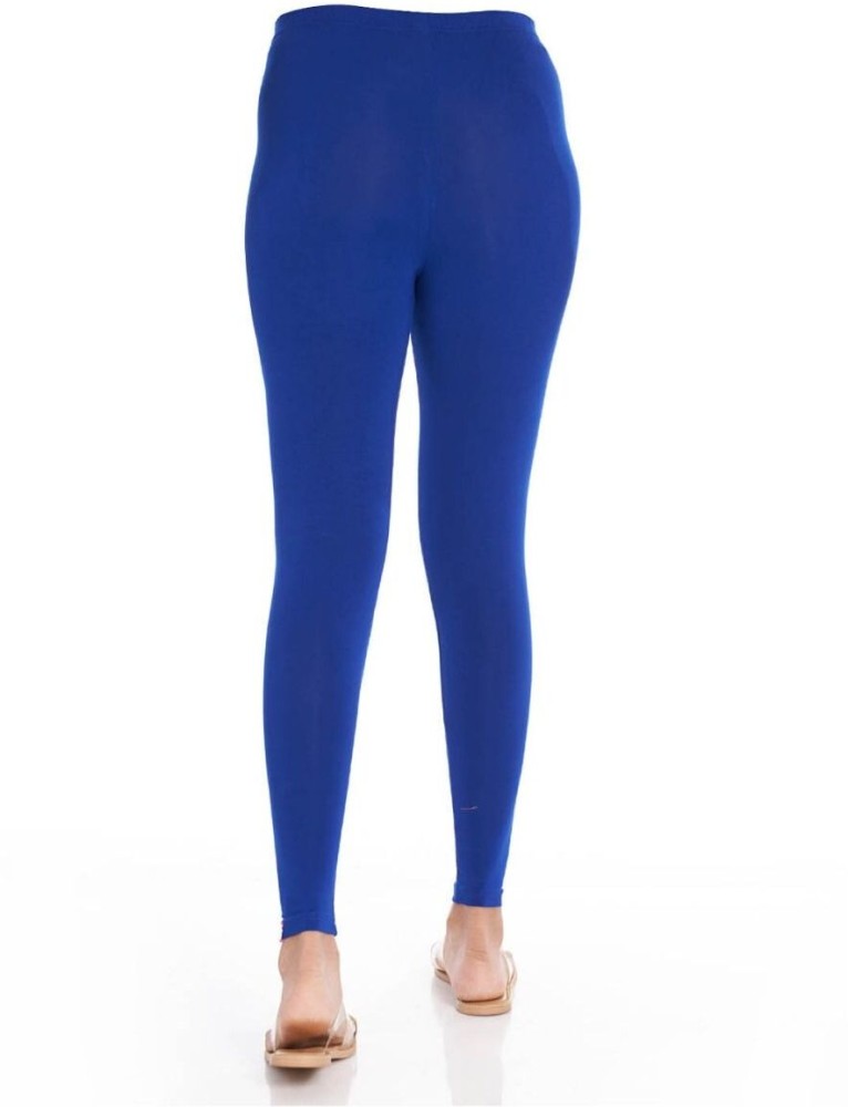 Buy Cotton Lycra Churidar Free Size Royal Blue Leggings Online –