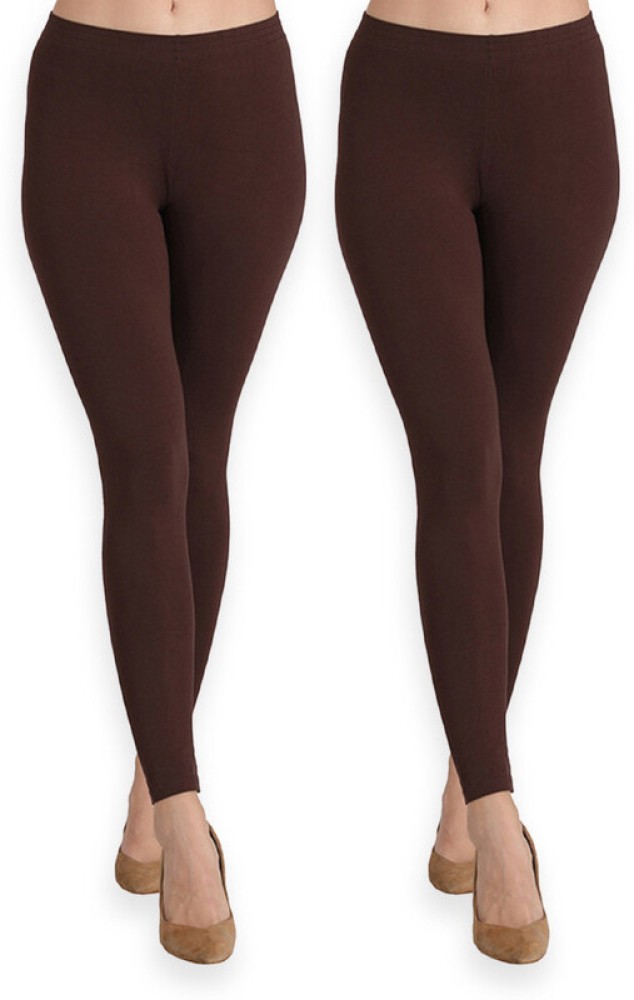 Buy Groversons Paris Beauty Women's Cotton Ankle Length Leggings - Red  Online