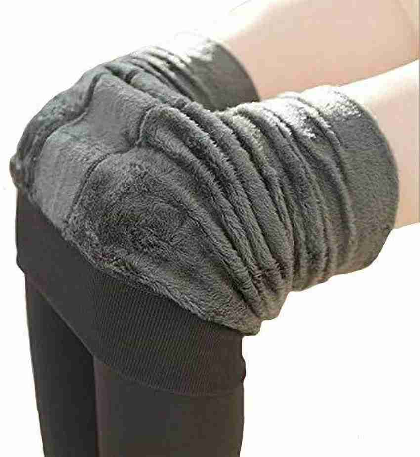 JMT Wear Women Warm Thick Fur Lined Fleece Winter Thermal Soft Legging  Tights Stocking - Streatchable (Free Size for 30-36 Waist Size)