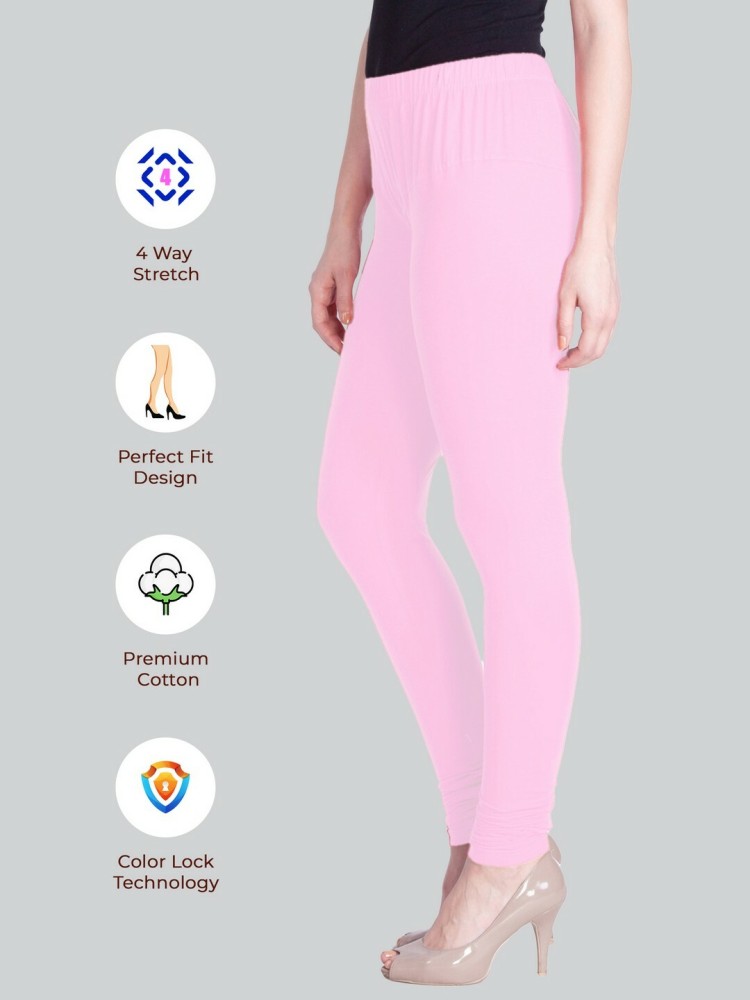 ATLANS CLOTHS Pink and Grey Churidar Leggings for Active Women Ankle Length  Length Slim Fit Stretchable Cotton Elastane Pink Grey Leggings for Women