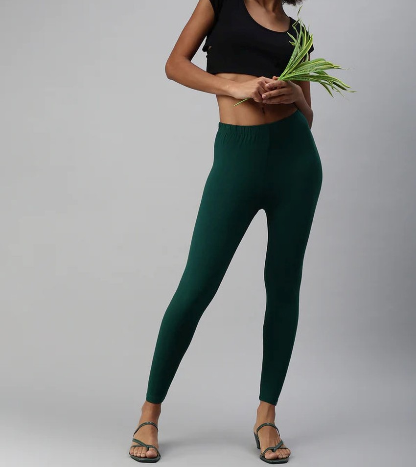 Buy Pelian Women Green Cotton Full Length Legging (XXL) Online at