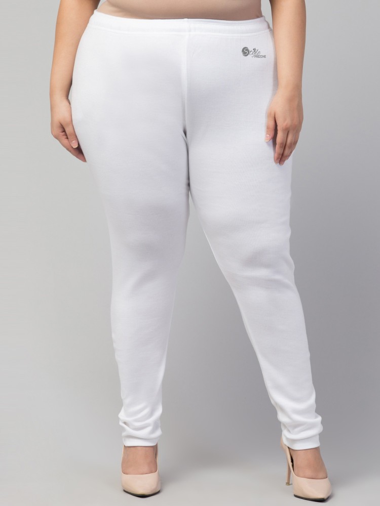 Lux Lyra Women's White Winter Leggings Set of 2 : : Fashion