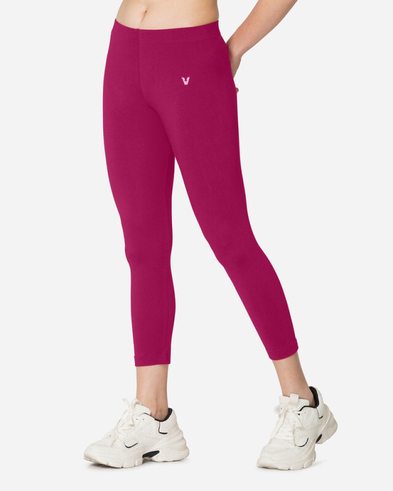 Frenchtrendz  Buy Frenchtrendz Cotton Spandex Dark Pink Churidar Leggings  Online