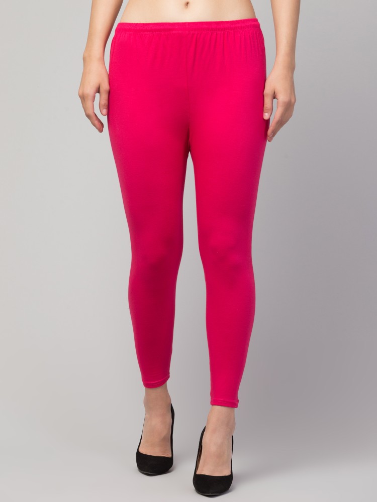 Plain Cotton Plus Lycra Lux Lyra Red Chudidar Leggings, Size: Free