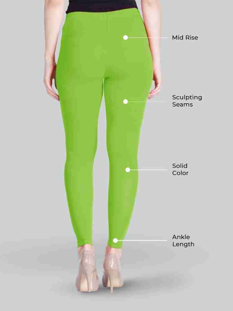 Buy KRYPTIC Women Green Solid Ankle Length Leggings (M ;Parrot Green) at