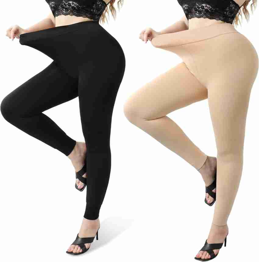 Buy ShopOlica Winter Warm Leggings Women Elastic Thermal Legging Pants Fleece  Lined Thick Tights Ankle Color Black Online at Best Prices in India -  JioMart.
