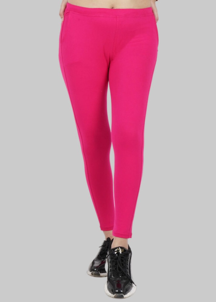 Baby Pink Ruby Cotton Stretchable Leggings, Size: XL,XXL, Churidar