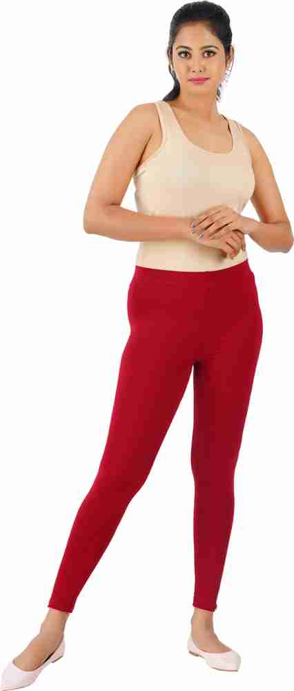 GO COLORS Women Elastane Ankle Length Churidar Legging (S, Red) in  Hyderabad at best price by Weavers Emporium - Justdial