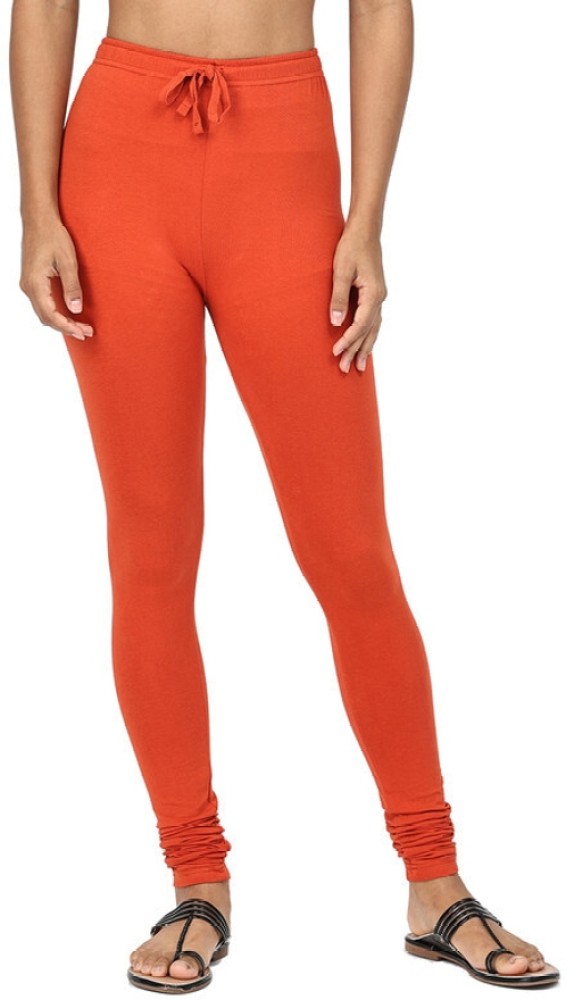 Robinbosky Premium Cotton Lycra Orange Churidar Leggings (XXL