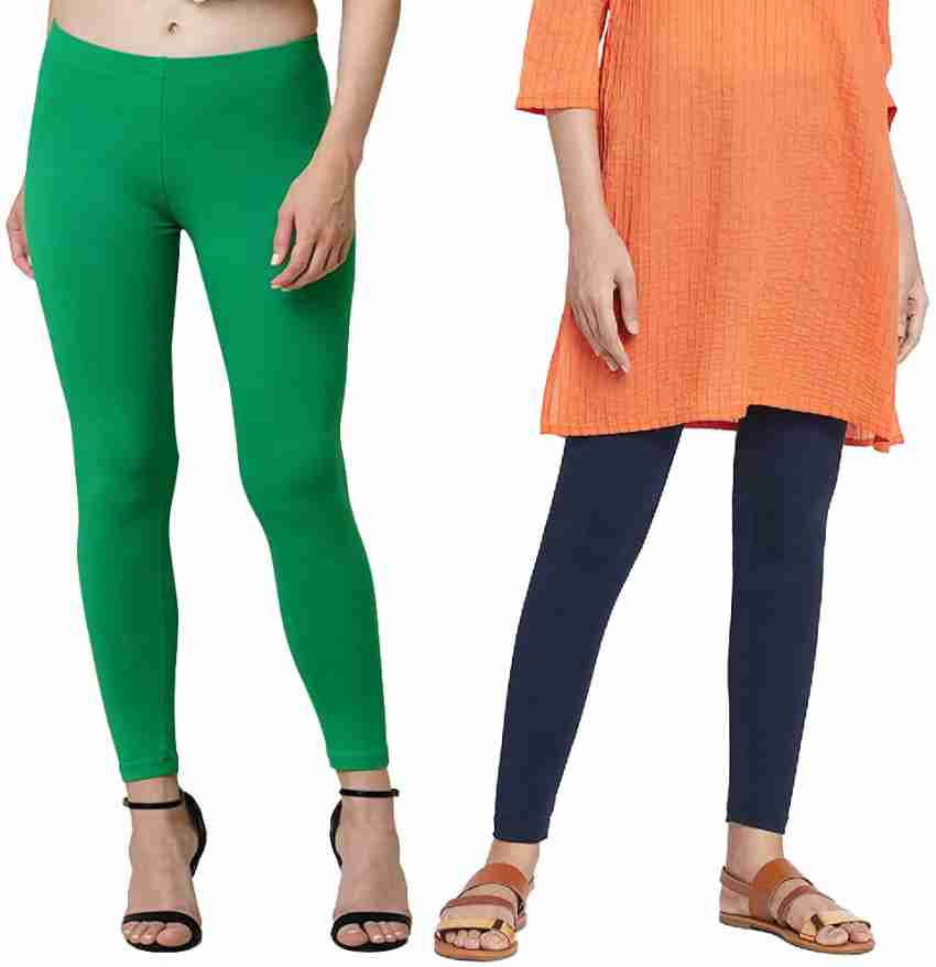 Buy online Green Cotton Blend Leggings from Capris & Leggings for Women by  Soft Colors for ₹379 at 66% off
