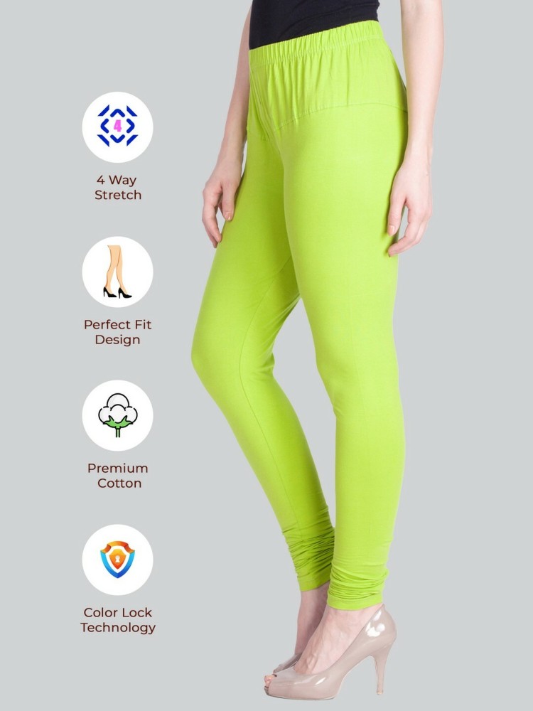 Buy Cotton Lycra Churidar Free Size D Z Green Leggings Online