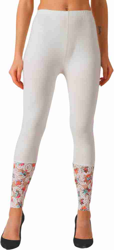 AAKRUSHI Ankle length Leggings for Women and Girls Cotton Lycra Size :  S/M-26-28 inches Waist and L/XL-30-32 inches Waist and 2XL/3XL-34-36 inches