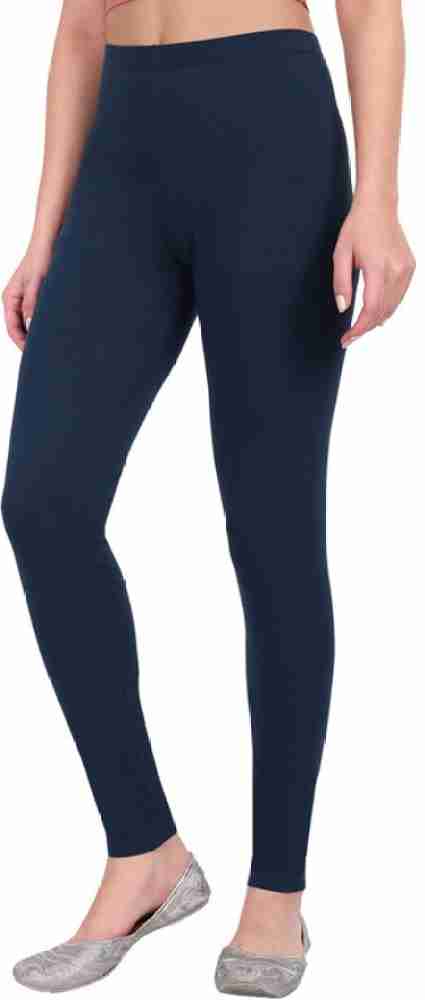 Frenchtrendz  Buy Frenchtrendz Cotton Poly Spandex Navy-Blue Jeggings  Online