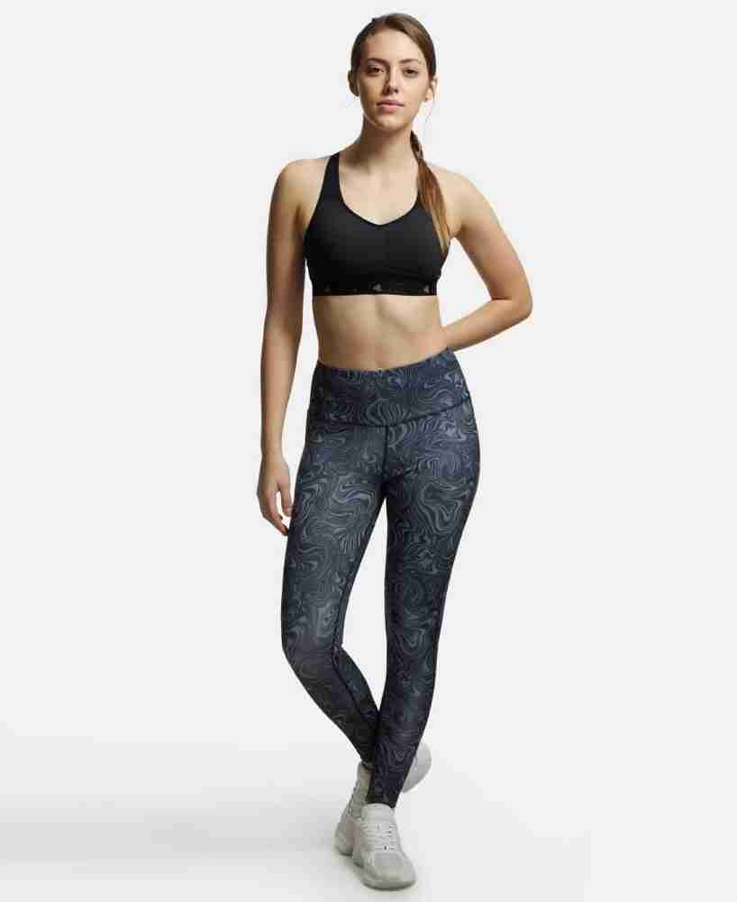 Buy Women's Microfiber Elastane Stretch Performance 7/8th Leggings with  Back Waistband Pocket and Stay Dry Technology - Black Print MW68