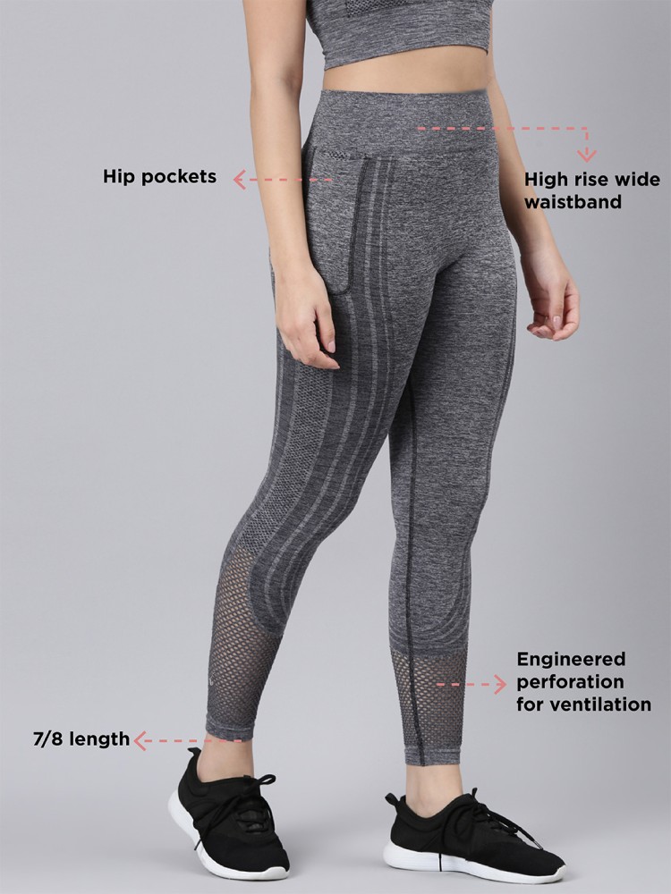 Alexvyan Grey Skinny Fit Yoga Pants Gym wear Leggings Ankle Length