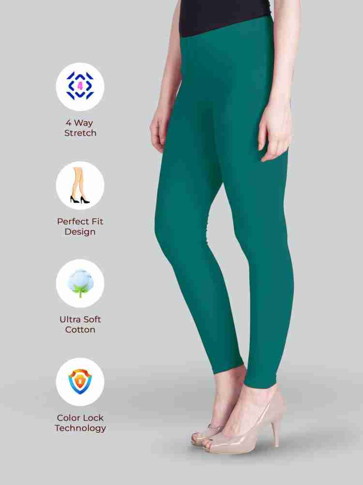 Buy LYRA Ink Blue Superior staple cotton Ankle Length Leggings