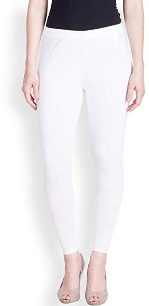 AGSfashion Women's Lycra Cotton Leggings (White) Ankle Length Ethnic Wear  Legging