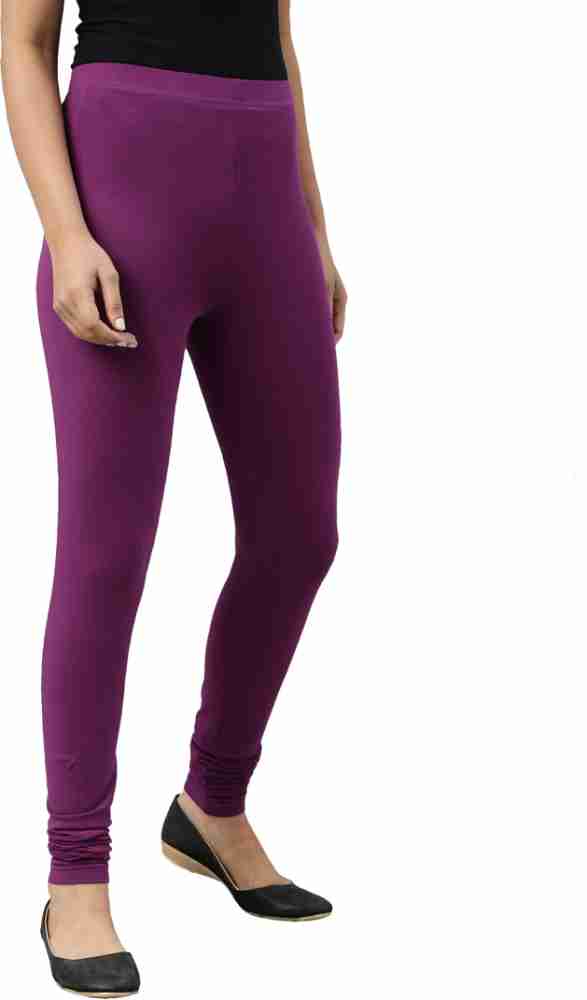 Buy Go Colors Women Solid Lilac Ankle Length Legging online