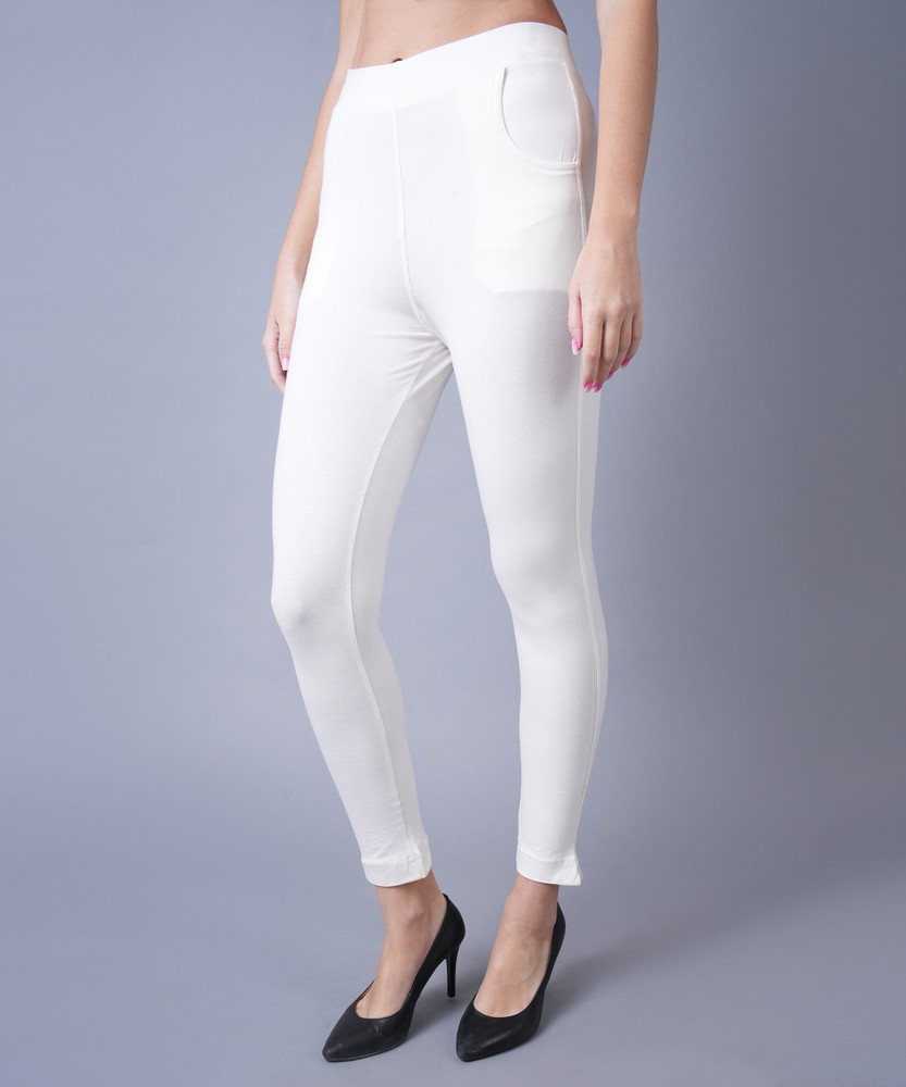 White jeggings flipkart online
