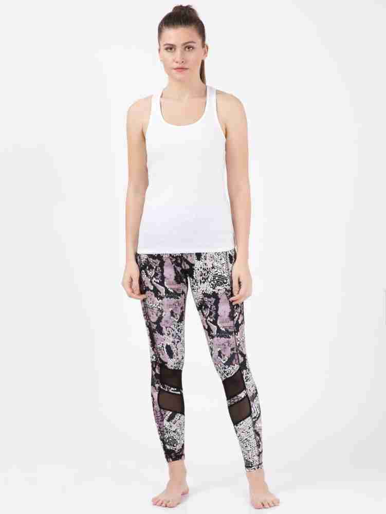 Women's Microfiber Elastane Stretch Performance Leggings with Breathable  Mesh and Stay Dry Technology - Old Rose Printed